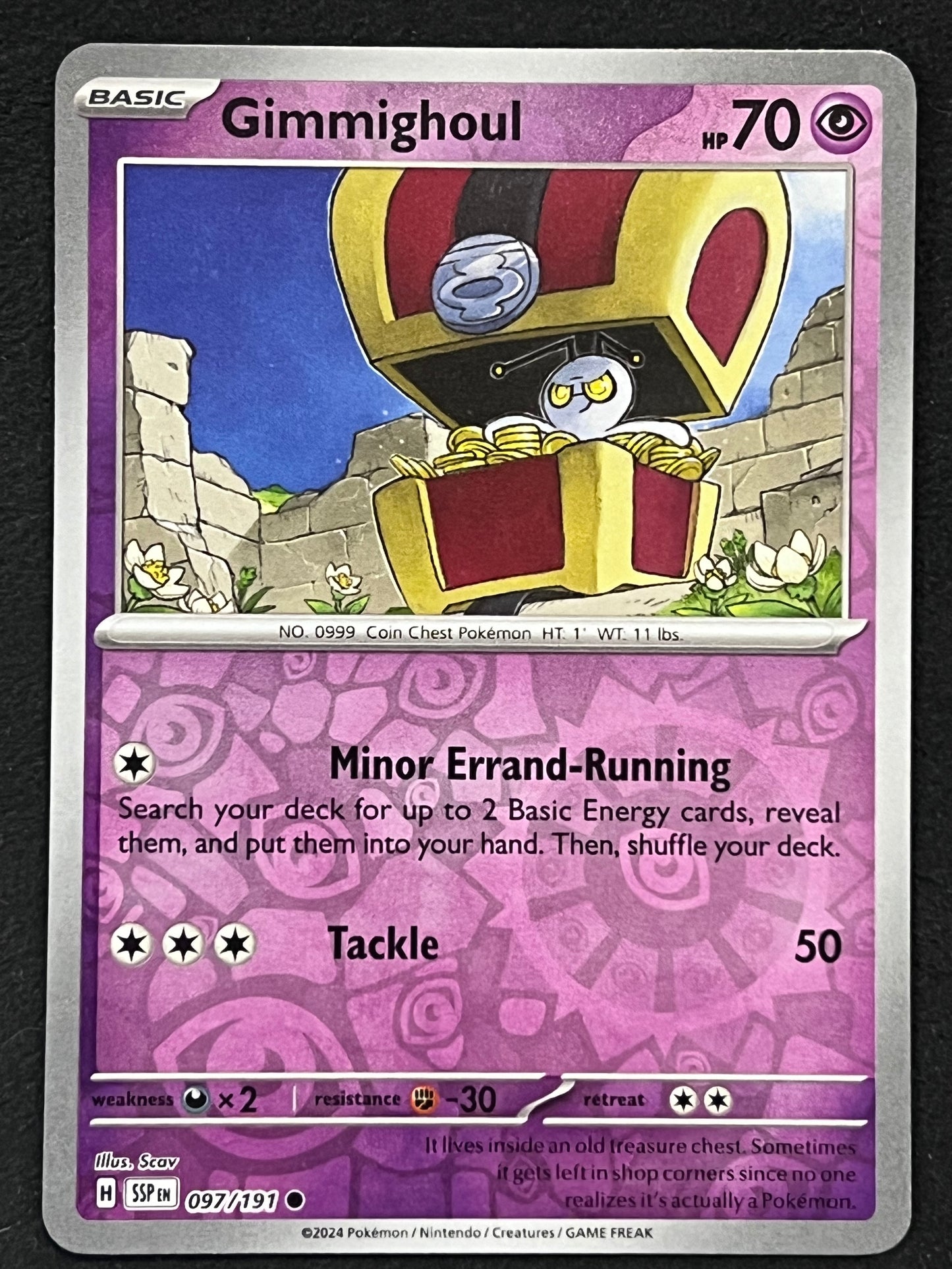 097/191 Gimmighoul - Pokémon Surging Sparks Common Reverse