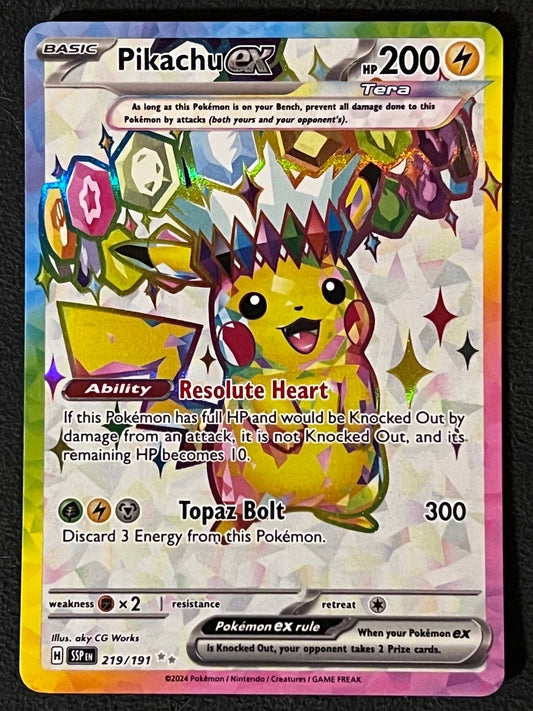 219/191 Pikachu Ex - Pokémon Surging Sparks Ultra Rare