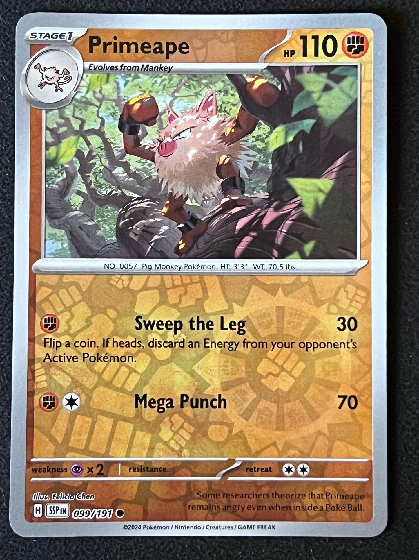 099/191 Primeape - Pokémon Surging Sparks Common Reverse