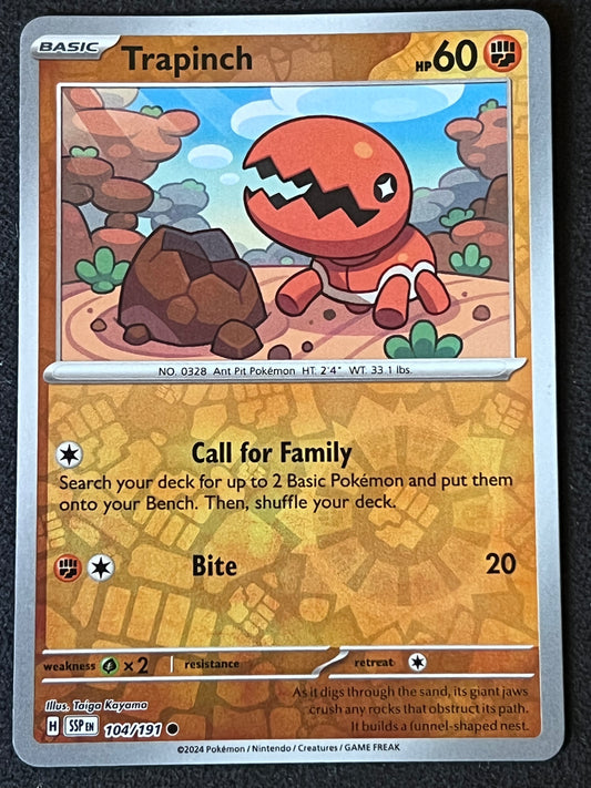 104/191 Trapinch - Pokémon Surging Sparks Common Reverse