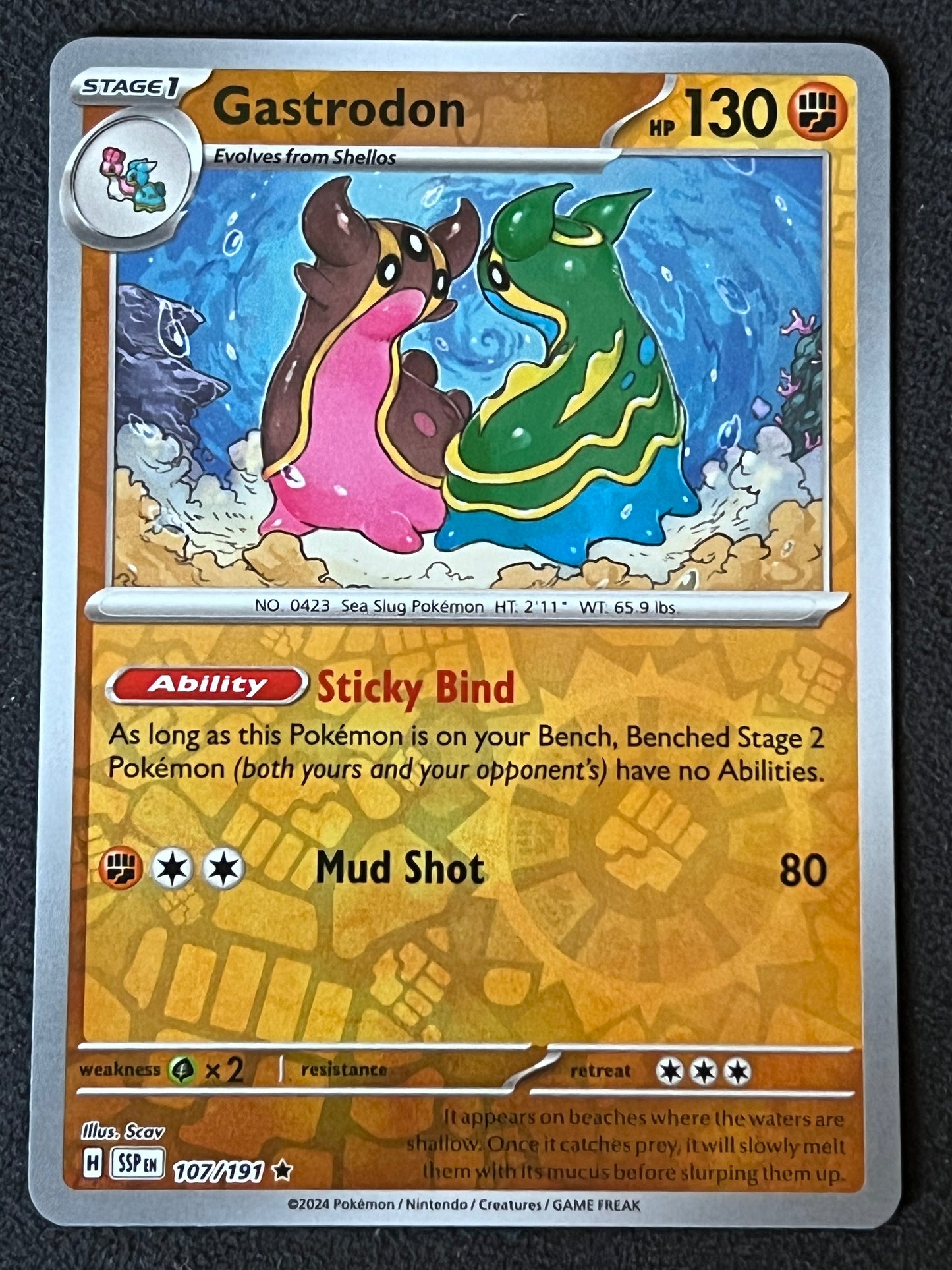 107/191 Gastrodon - Pokémon Surging Sparks Rare Reverse