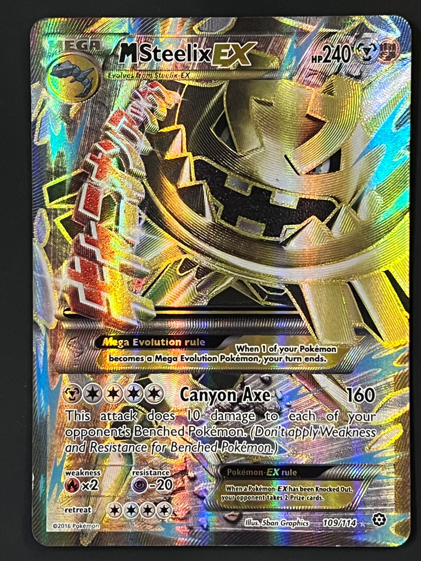 MSteelix Ex - 109/114 Steam Siege Ultra Rare Full Art Holo Ex