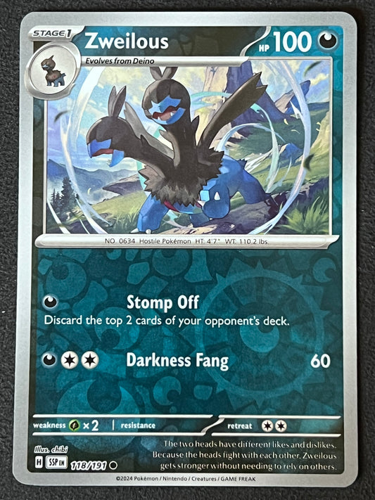 118/191 Zweilous - Pokémon Surging Sparks Common Reverse