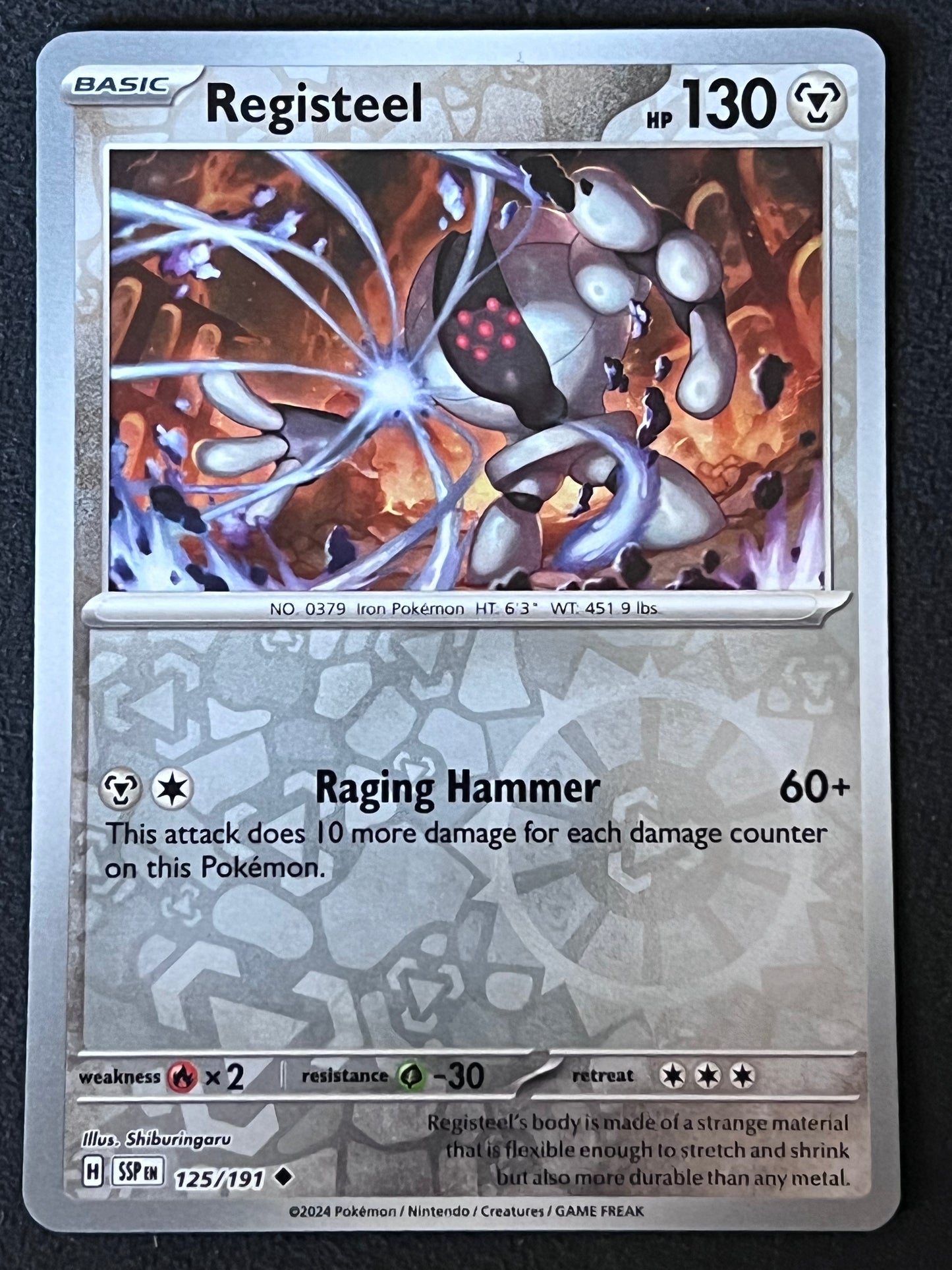 125/191 Registeel - Pokémon Surging Sparks Uncommon Reverse