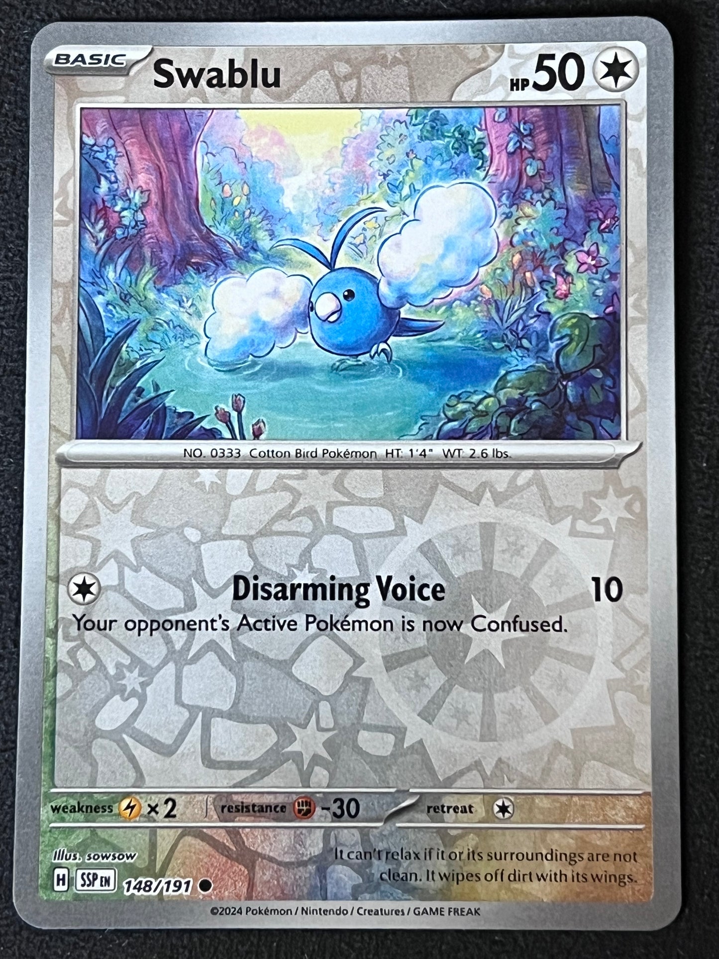 148/191 Swablu - Pokémon Surging Sparks Common Reverse