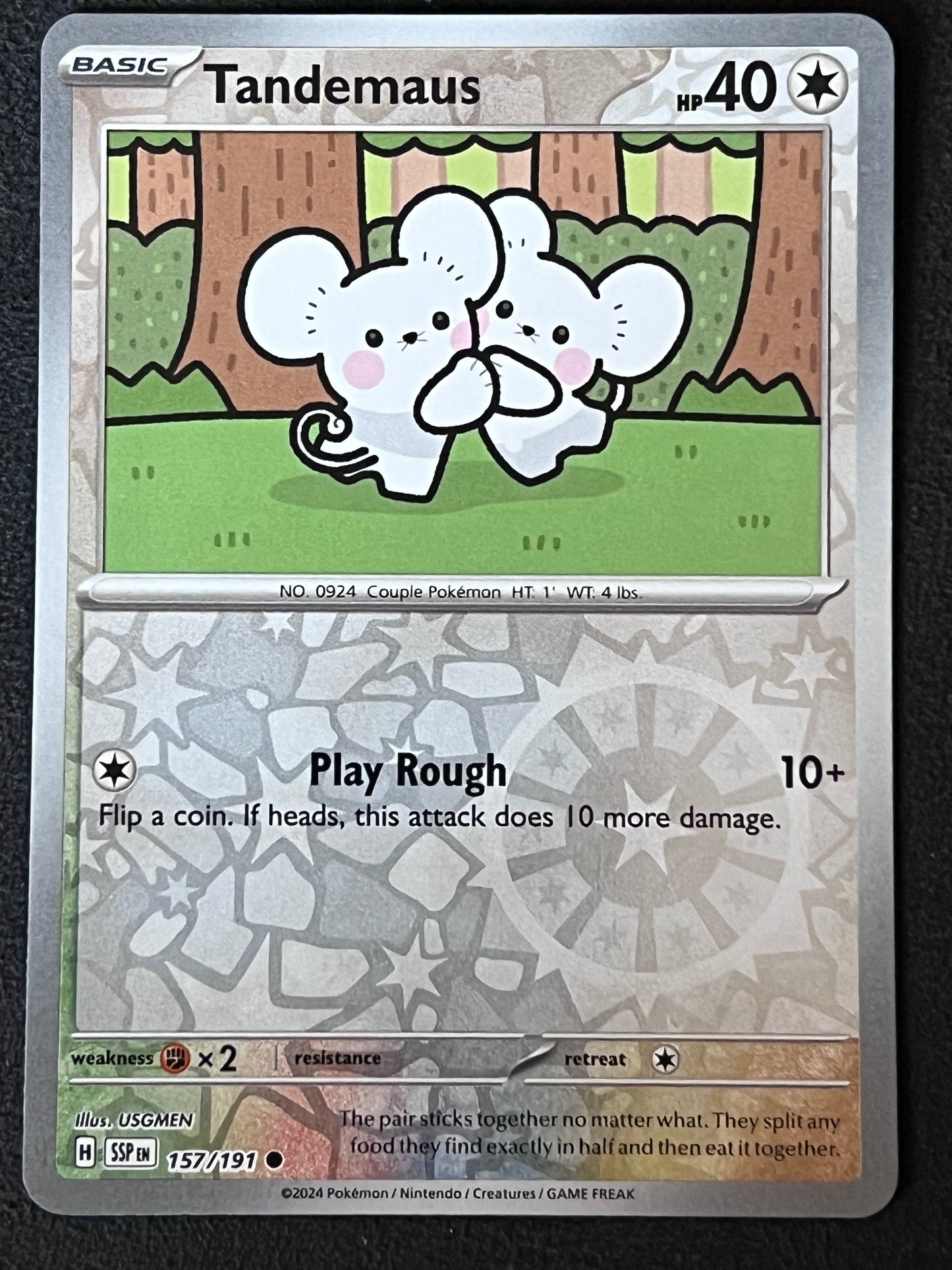 157/191 Tandemaus - Pokémon Surging Sparks Common Reverse