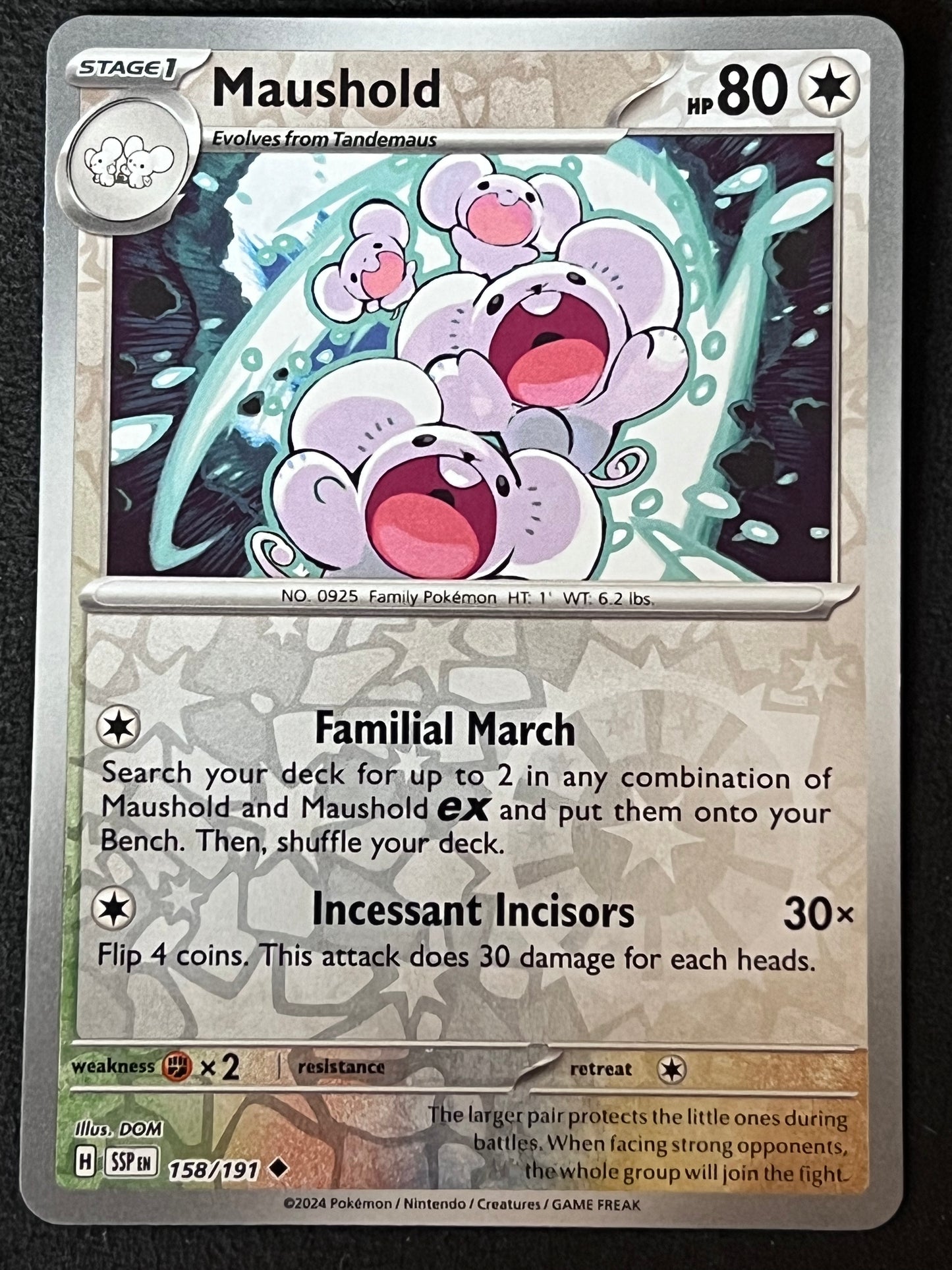 158/191 Maushold - Pokémon Surging Sparks Uncommon Reverse