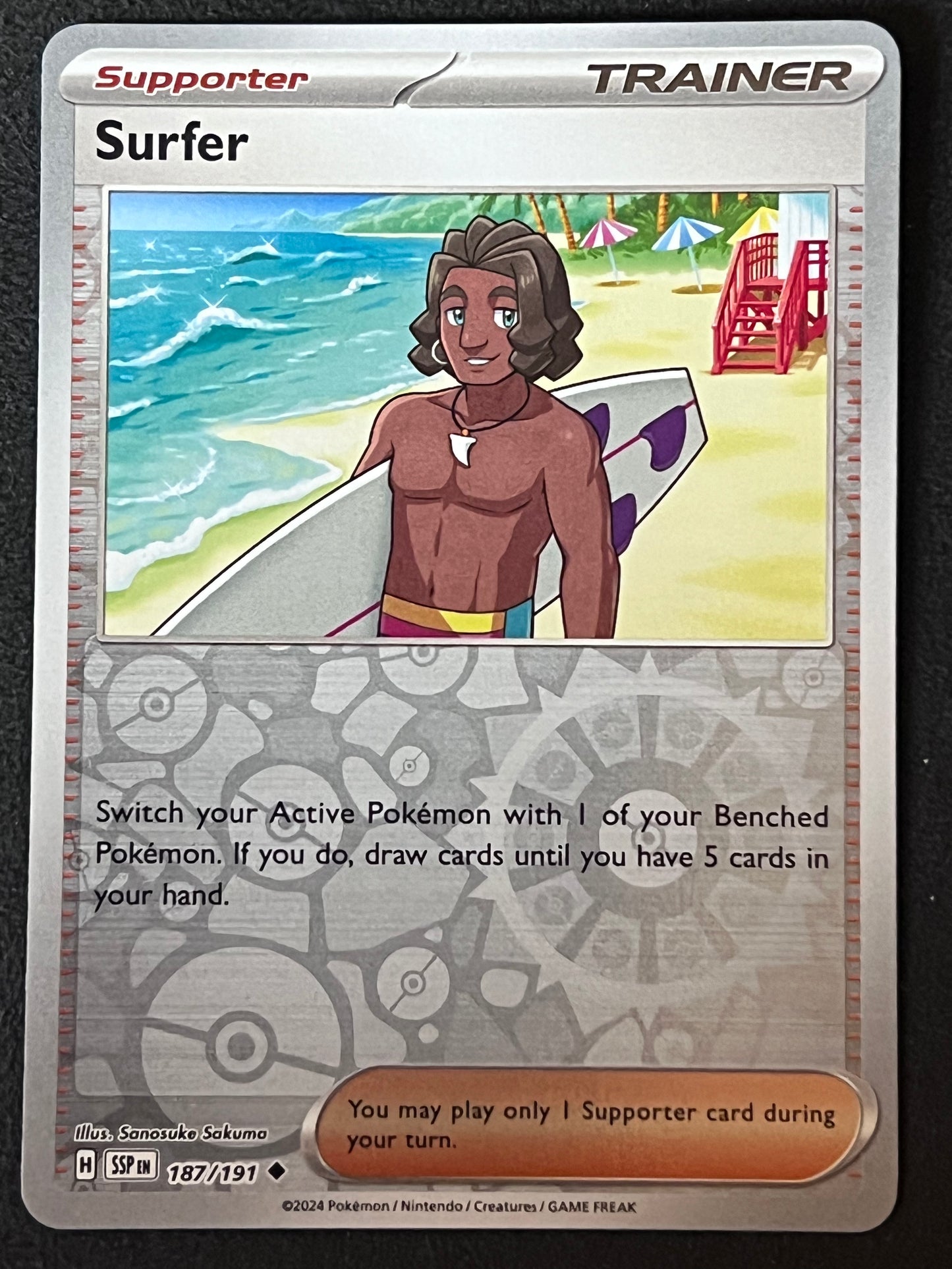 187/191 Surfer - Pokémon Surging Sparks Uncommon Reverse