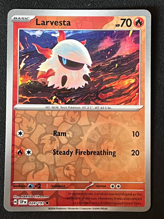 024/191 Larvesta - Pokémon Surging Sparks Common Reverse