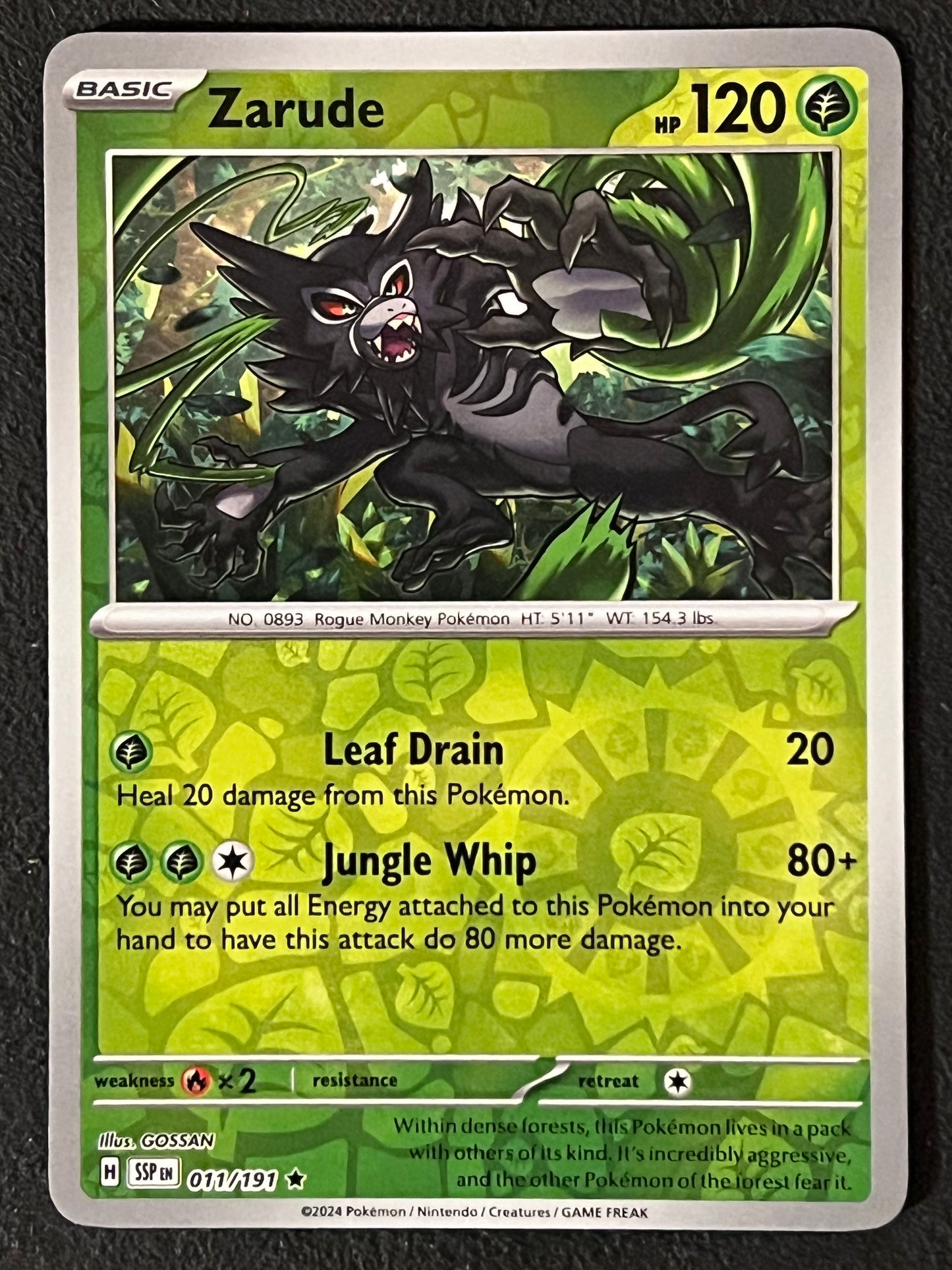 011/191 Zarude - Pokémon Surging Sparks Rare Reverse