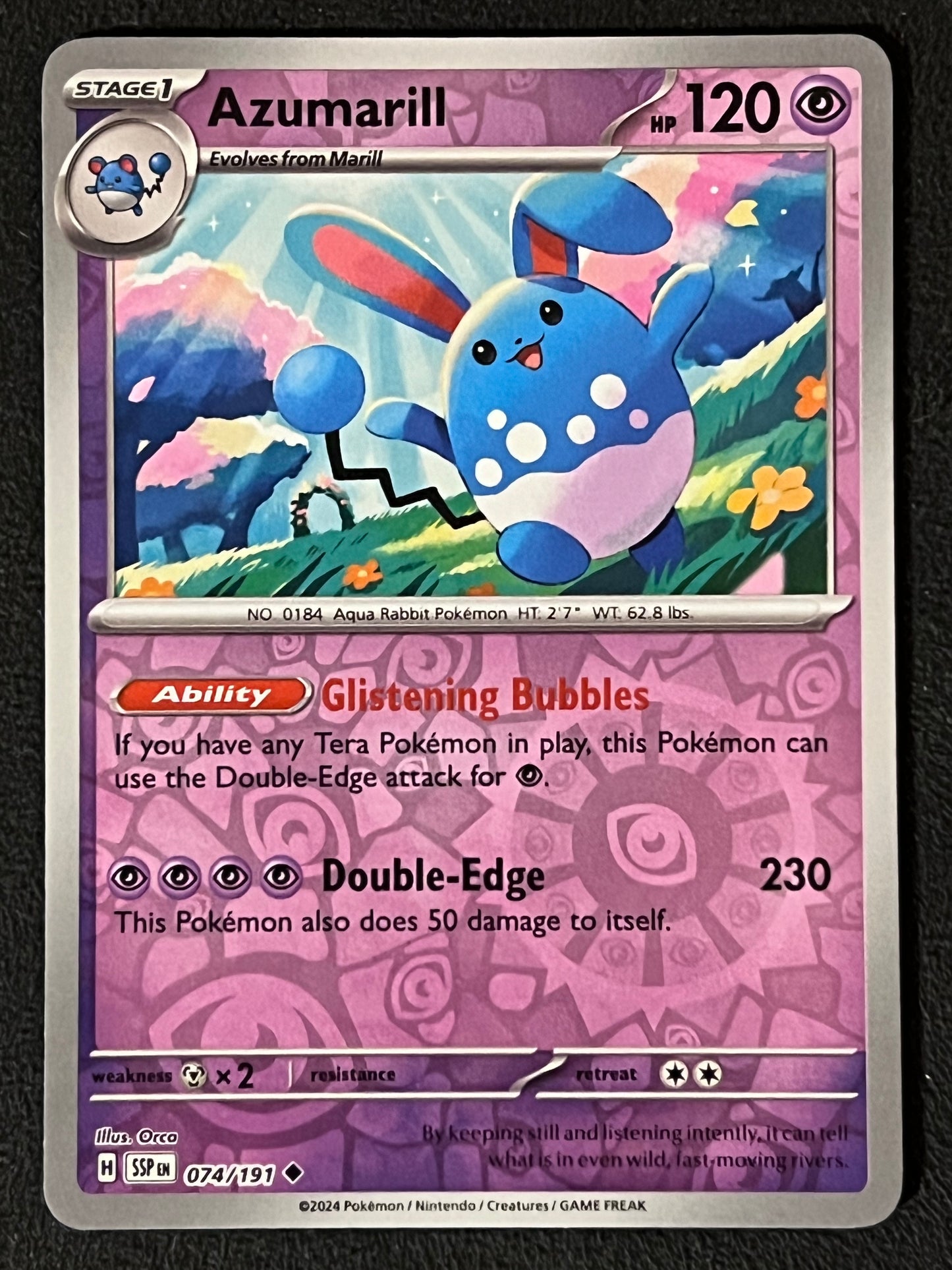 074/191 Azumarill - Pokémon Surging Sparks Uncommon Reverse