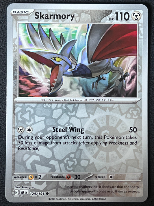 124/191 Skarmory - Pokémon Surging Sparks Common Reverse