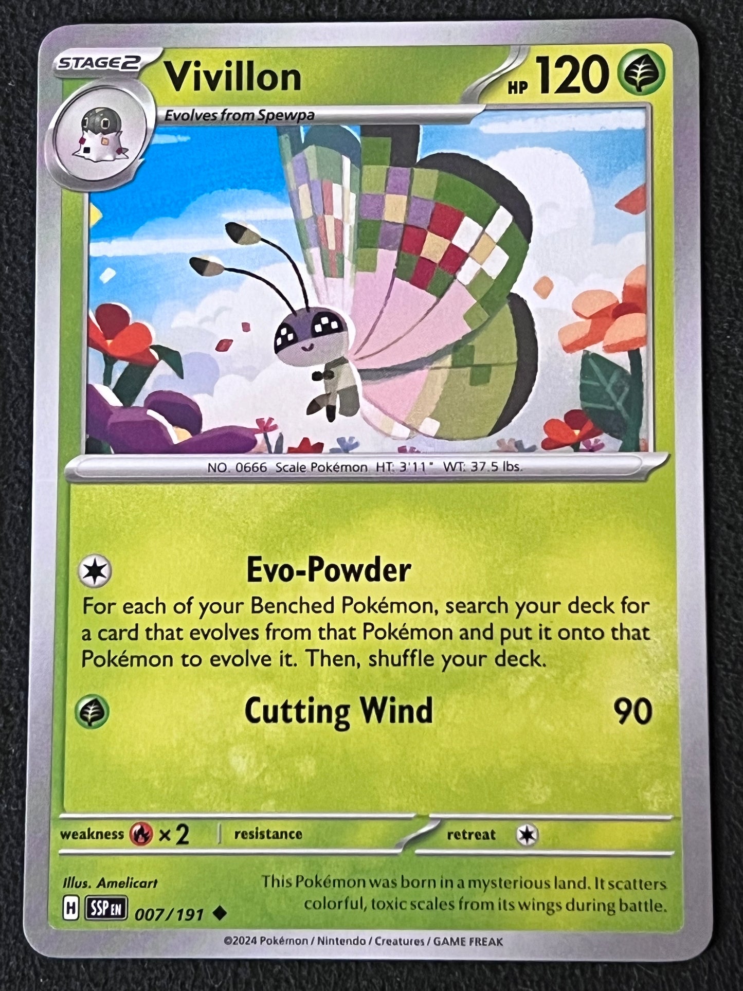 007/191 Vivillon - Pokémon Surging Sparks Uncommon