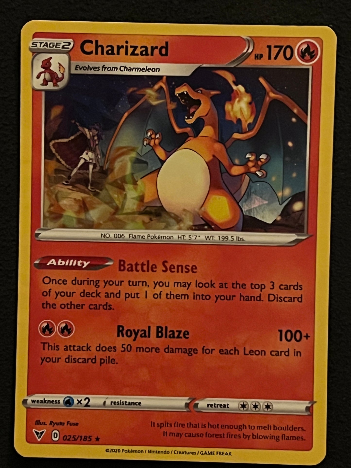 025/185 Charizard - Pokémon Vivid Voltage Cracked Ice Rare