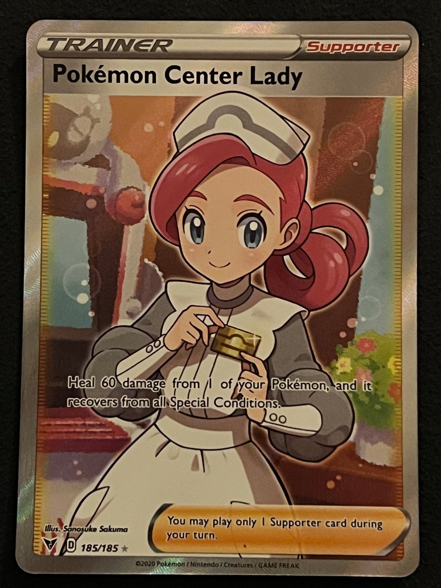 185/185 Pokémon Center Lady - Pokémon Vivid Voltage Full Art