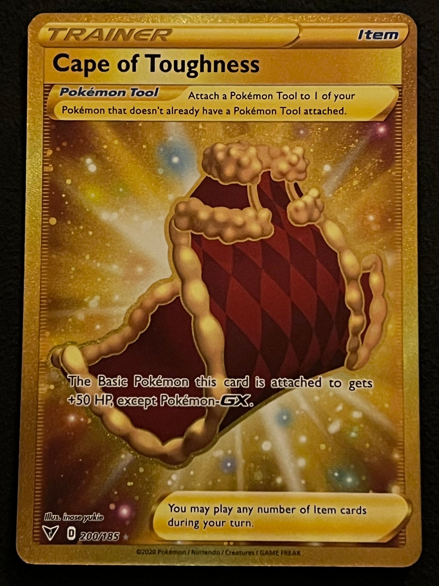 200/185 Cape of Toughness - Pokémon Vivid Voltage Gold Secret Rare