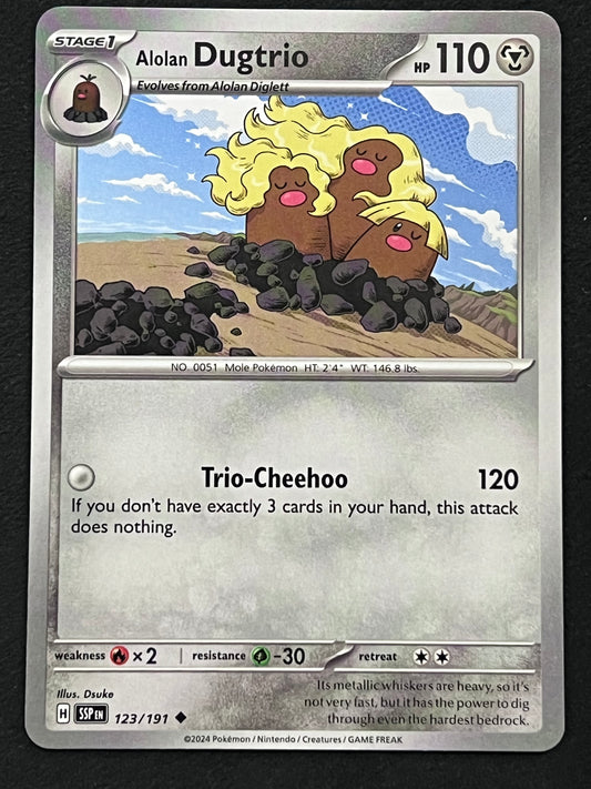 123/191 Alolan Dugtrio - Pokémon Surging Sparks Uncommon