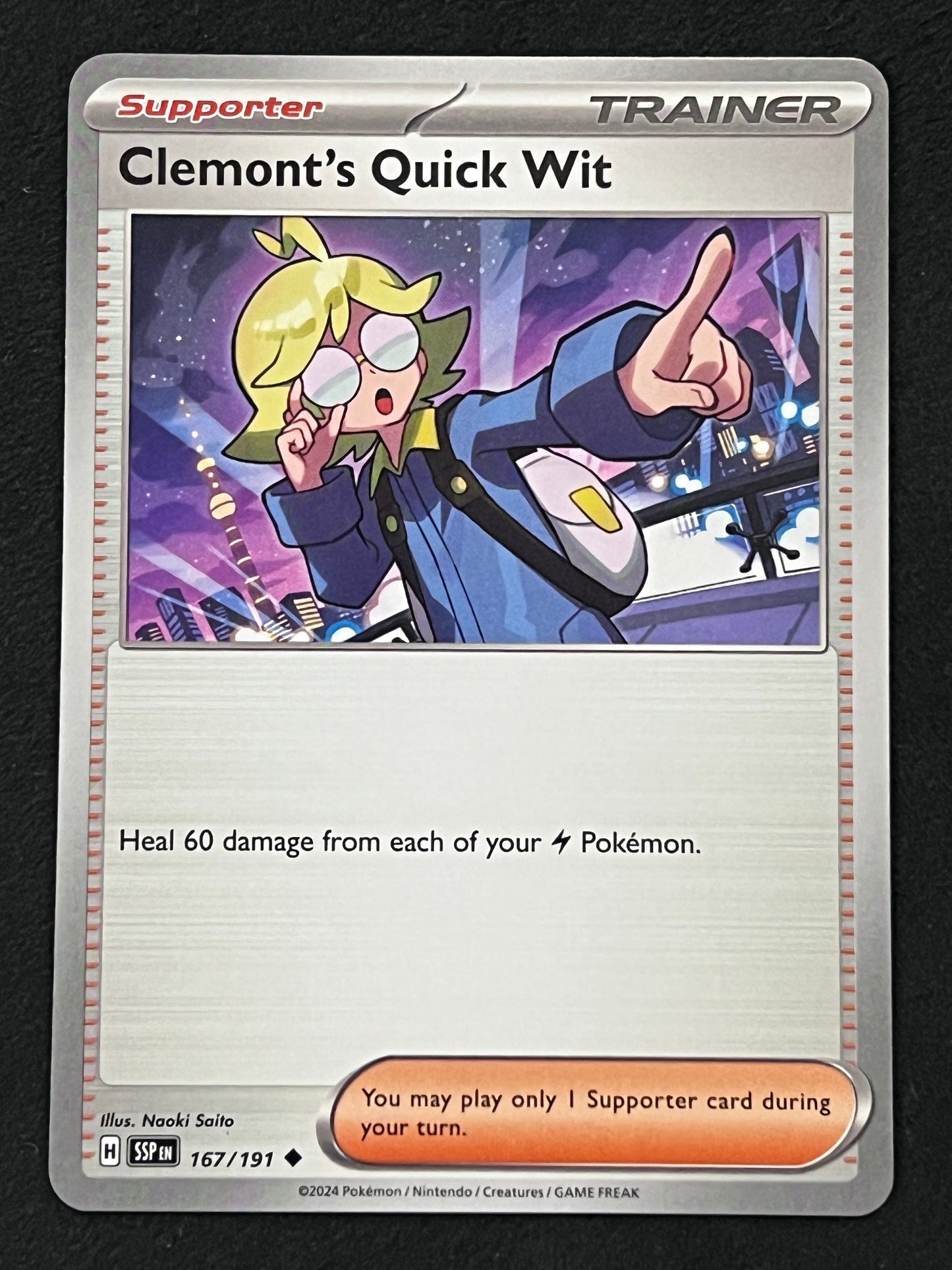 167/191 Clemont’s Quick Wit - Pokémon Surging Sparks Uncommon