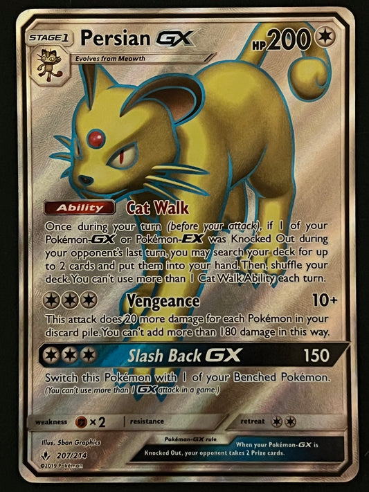 207/214 Persian Gx  - Pokémon Unbroken Bonds Full Art