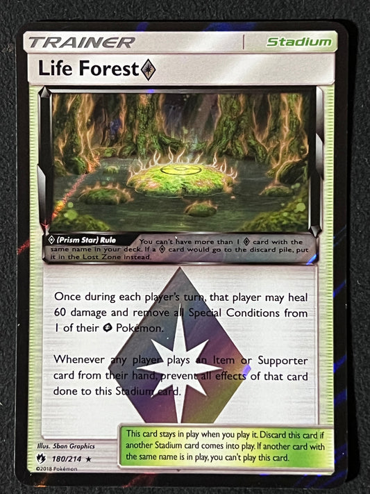 180/214 Life Forest - Lost Thunder Rare Prism Holo