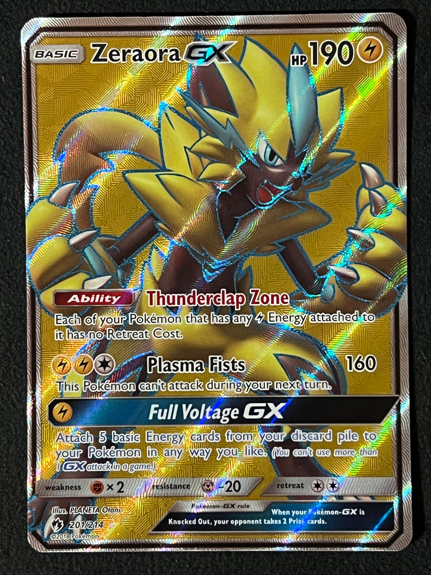 201/214 Zeraora Gx - Pokémon Lost Thunder Full Art