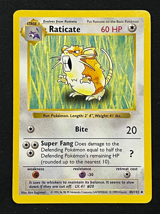 Raticate - 40/102 Shadowless Base Uncommon