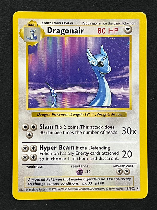 18/102 Dragonair - Pokémon Shadowless Base Rare