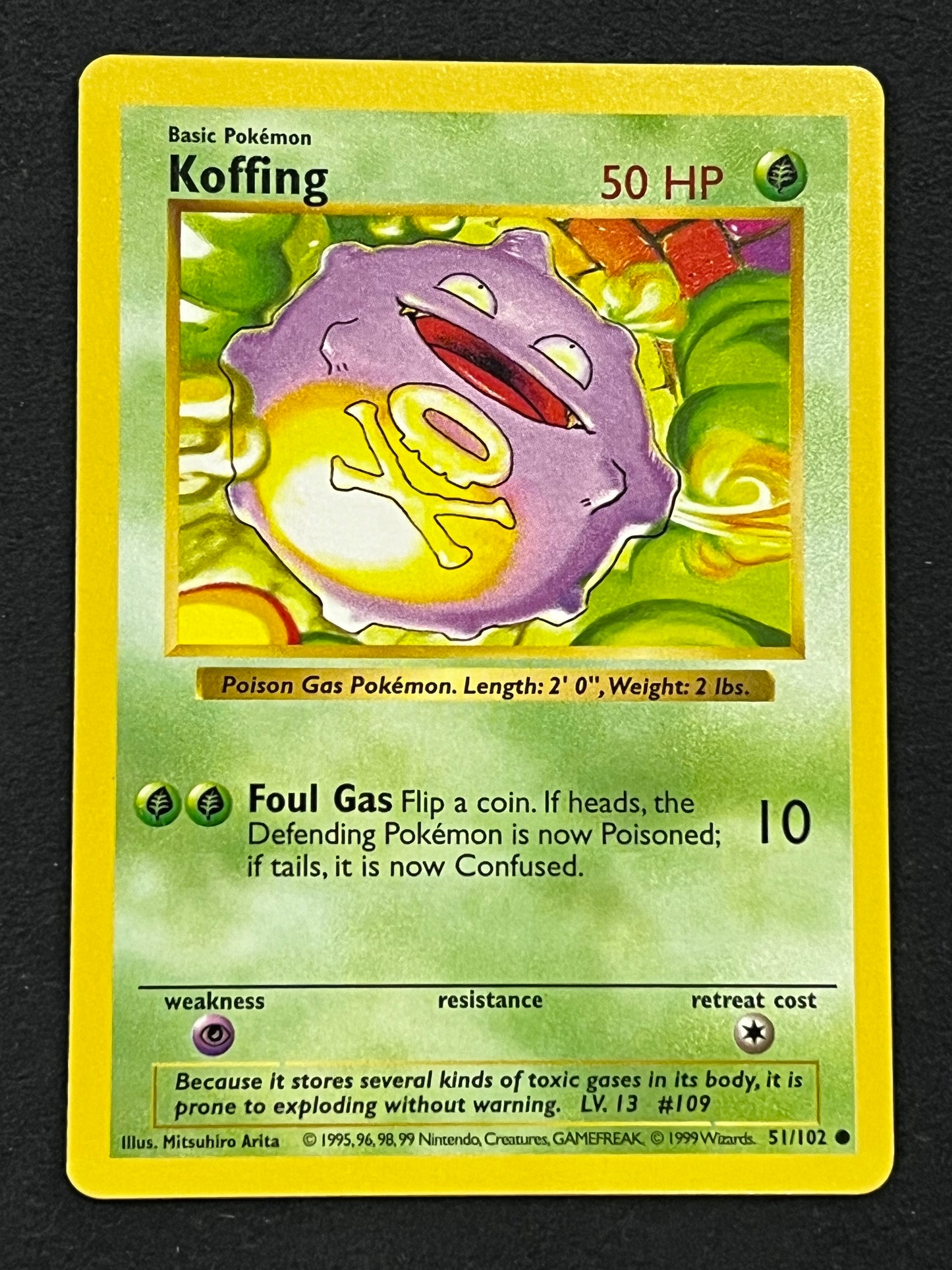 51/102 Koffing - Pokémon Shadowless Base Common