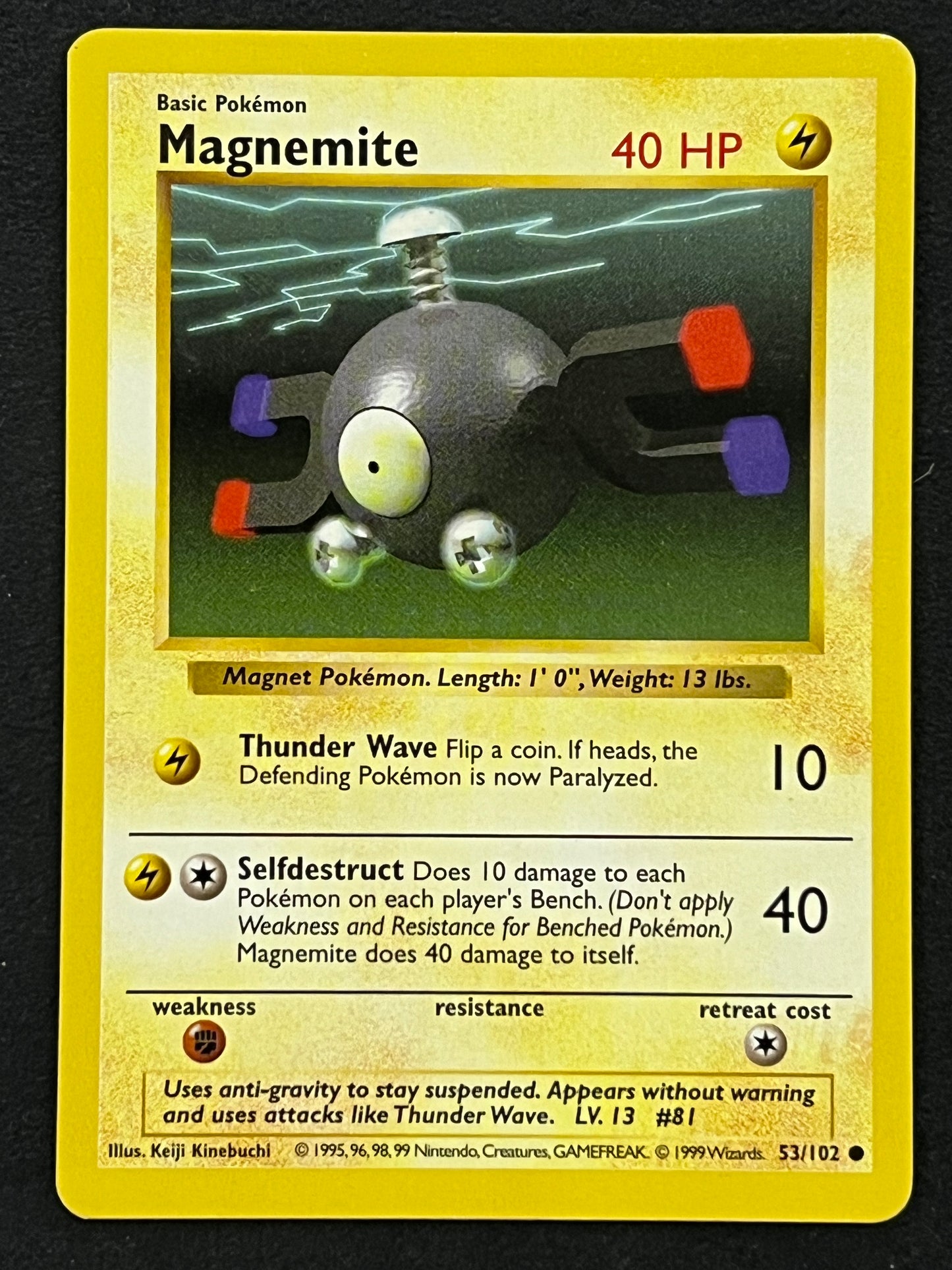 53/102 Magnemite - Pokémon Shadowless Base Common