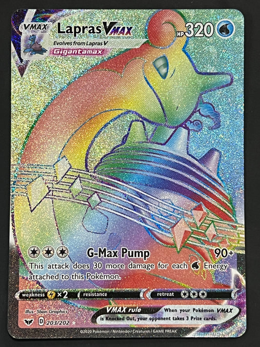 203/202 Lapras VMax - Sword/Shield Base Rainbow Secret Rare