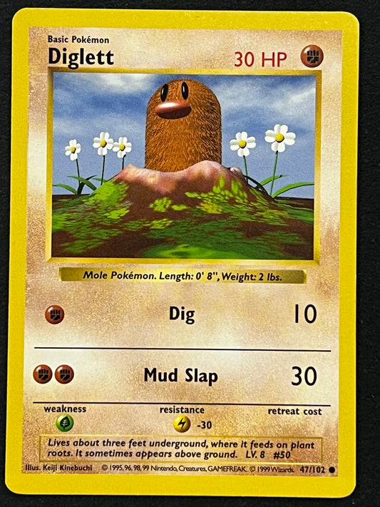 47/102 Diglett - Pokémon Base Shadowless Common