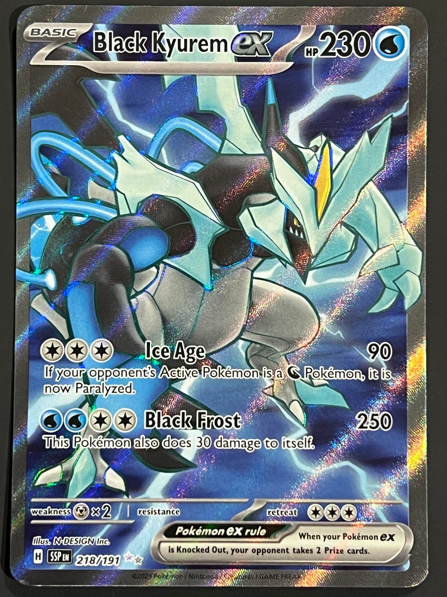 218/191 Black Kyurem Ex - Pokémon Surging Sparks Ultra Rare