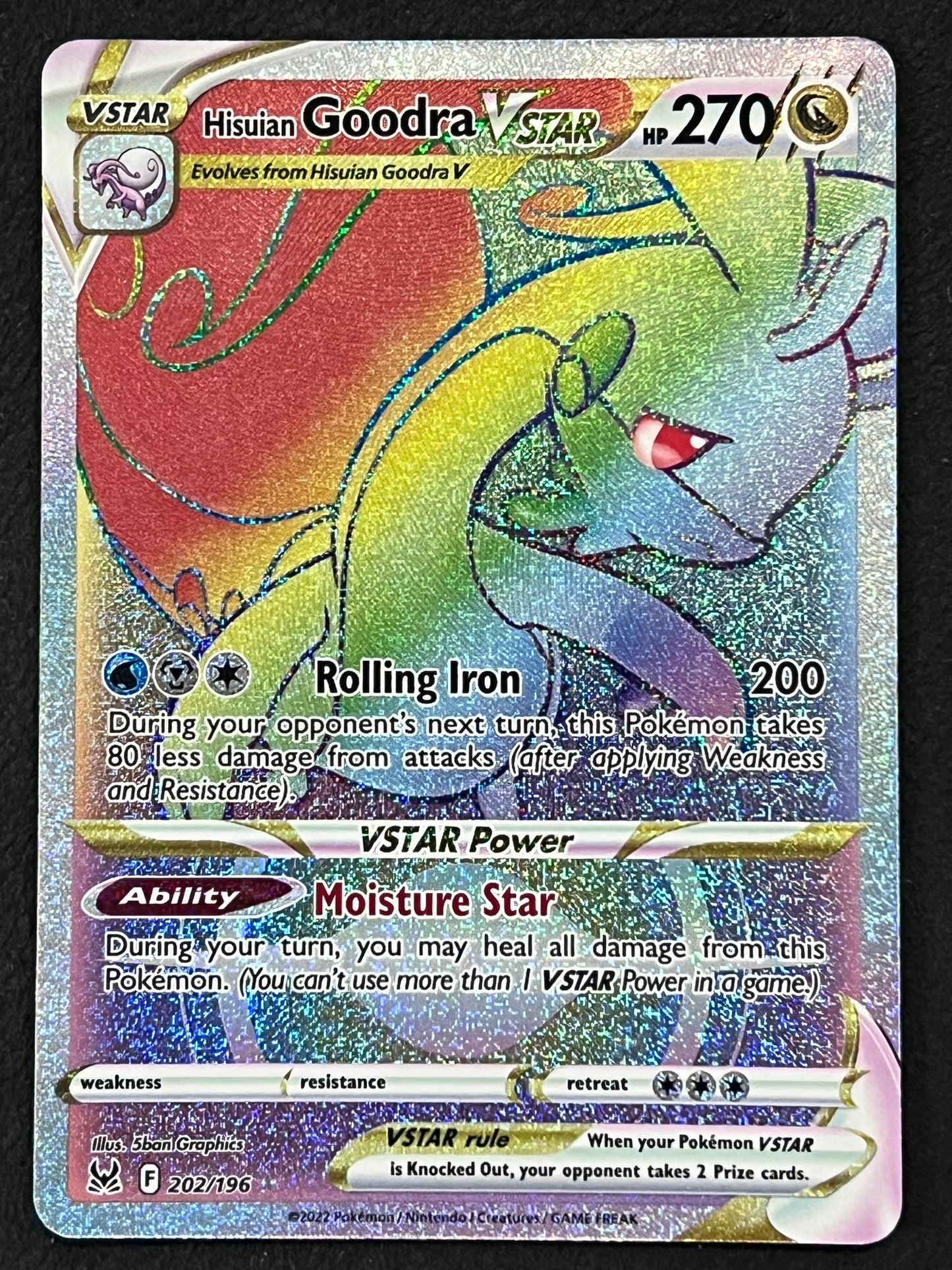 Hisuian Goodra VStar - 202/196 Lost Origin Rainbow Rare