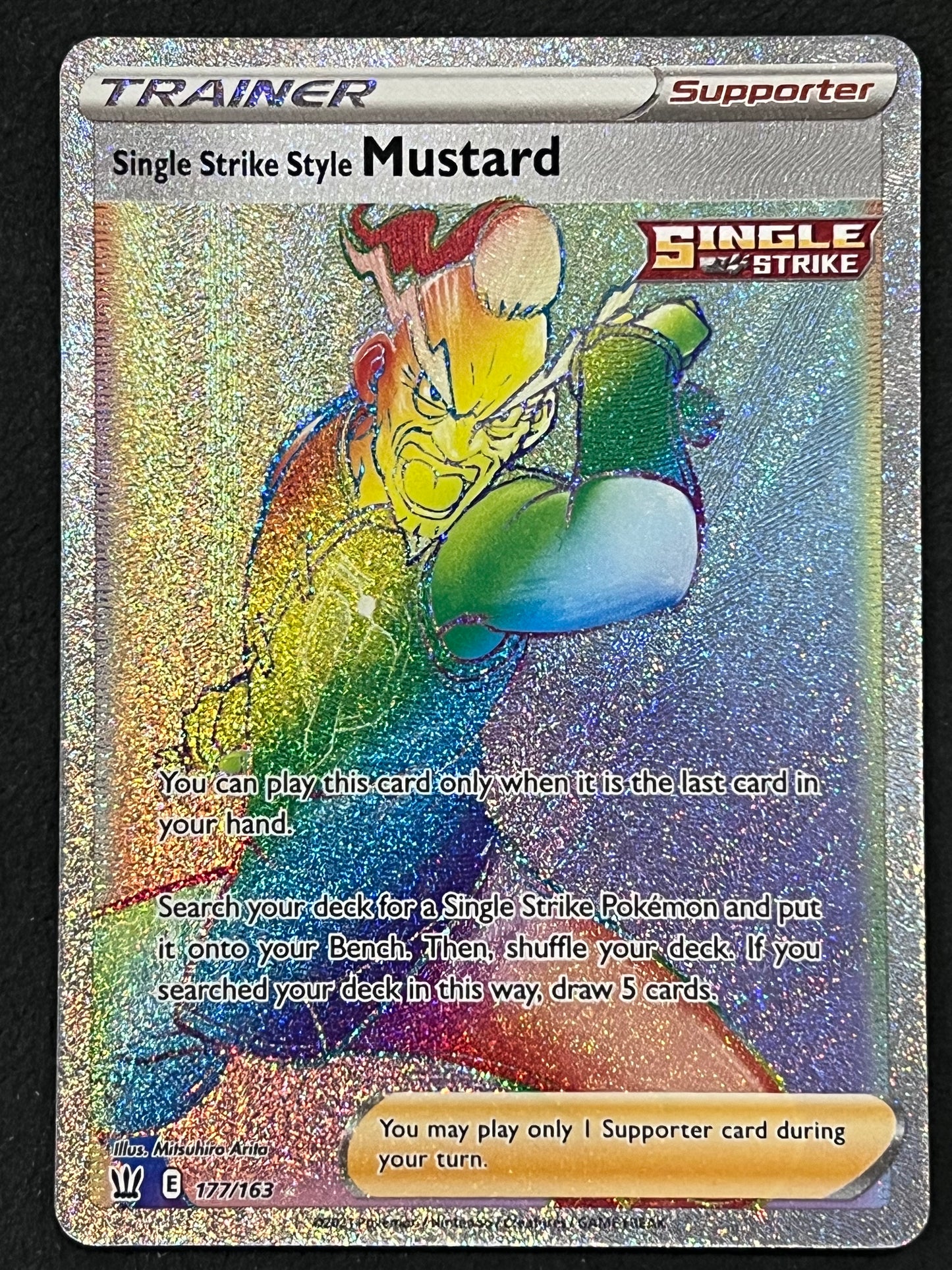 Single Strike Style Mustard - 177/163 Battle Styles Rainbow Rare Holo