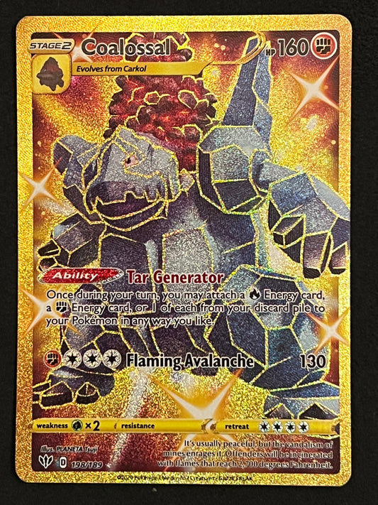 198/189 Coalossal - Pokémon Darkness Ablaze Gold Secret Rare