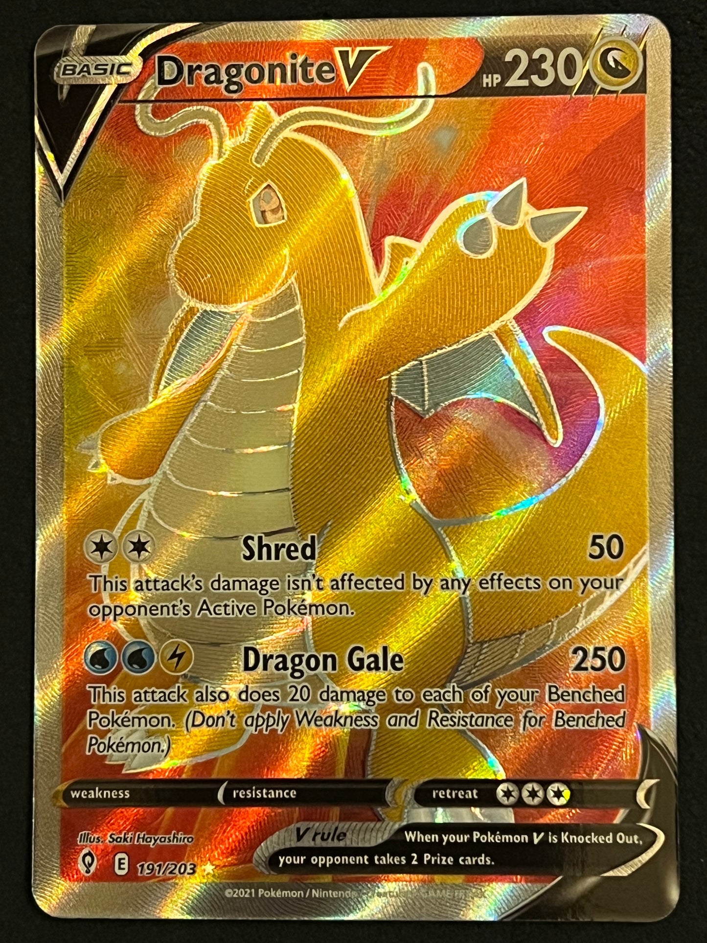 191/203 Dragonite V - Evolving Skies Full Art