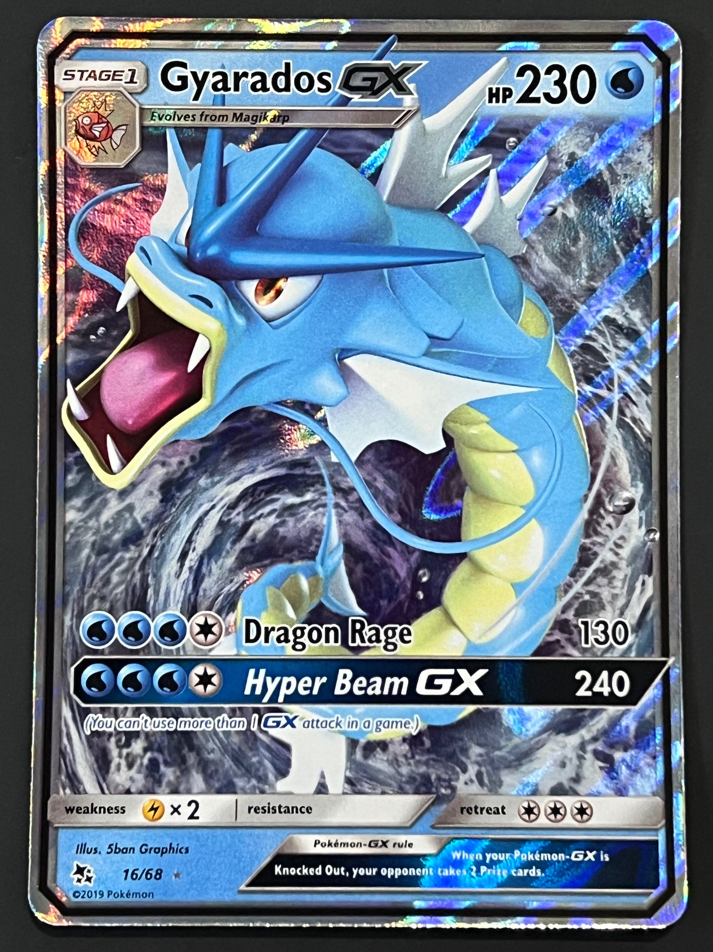 16/68 Gyarados Gx - Pokémon Hidden Fates Ultra Rare