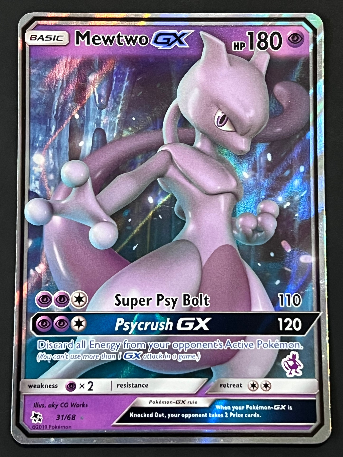 31/68 Mewtwo Gx (STAMPED) - Pokémon Hidden Fates Battle Academy