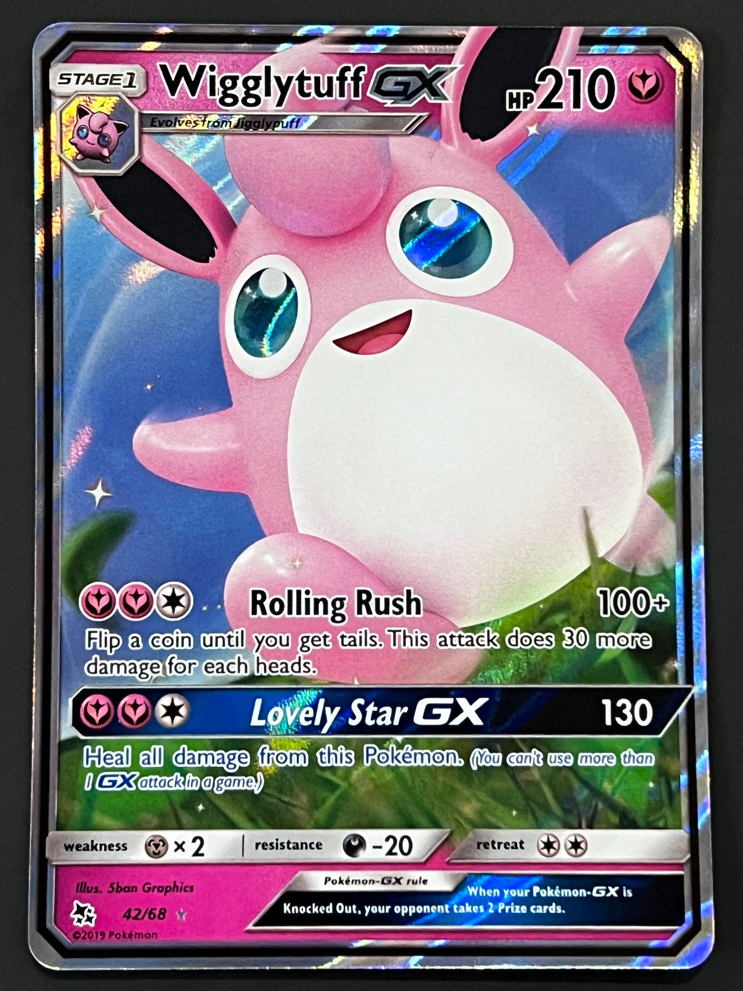 42/68 Wigglytuff Gx - Pokémon Hidden Fates Ultra Rare