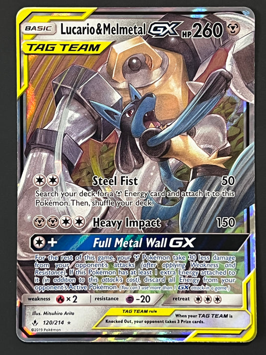 120/214 Lucario & Melmetal Gx - Pokémon Unbroken Bonds Tag Team Ultra Rare