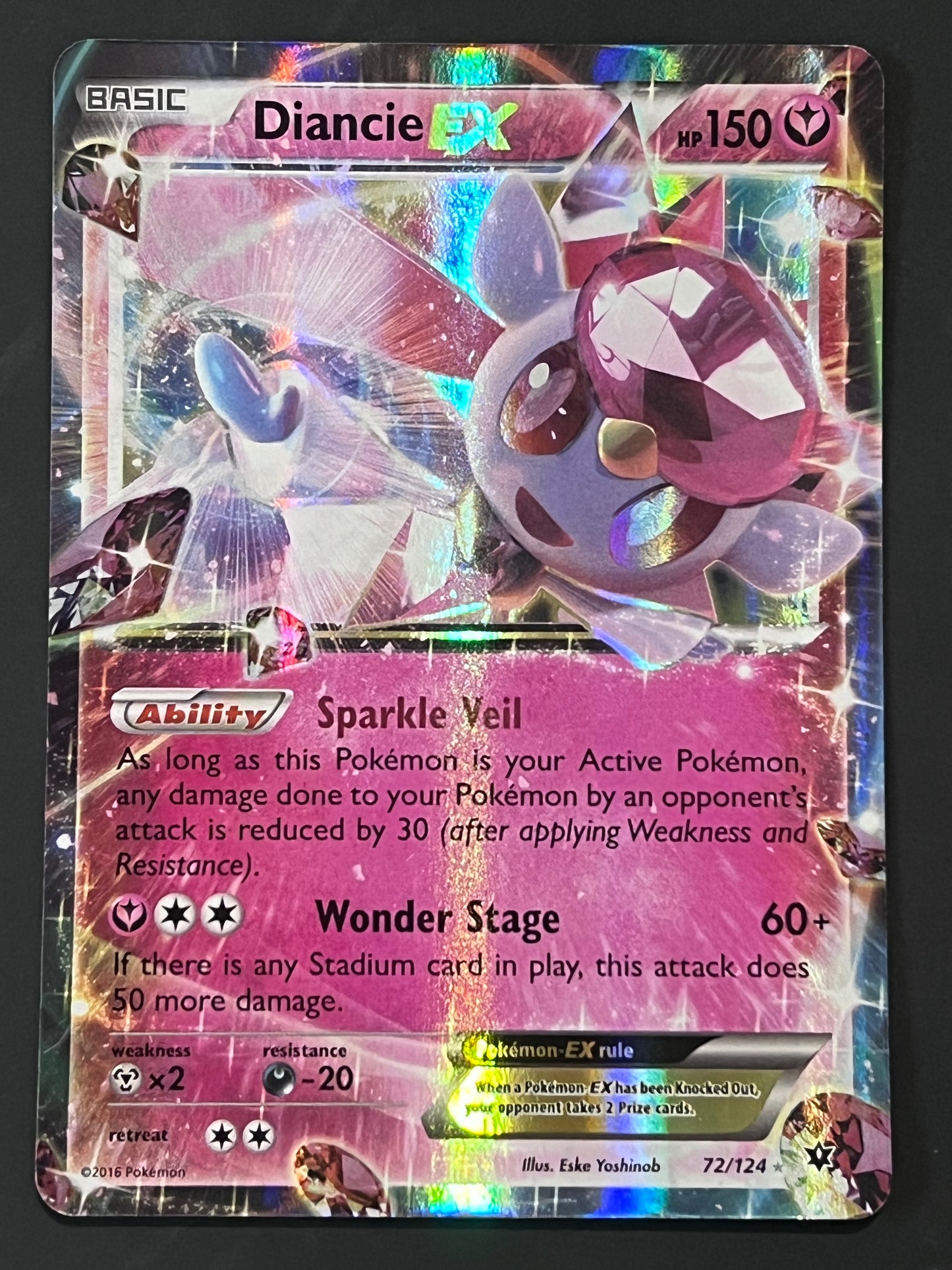 072/124 Diancie Ex - Pokémon Fates Collide Ultra Rare