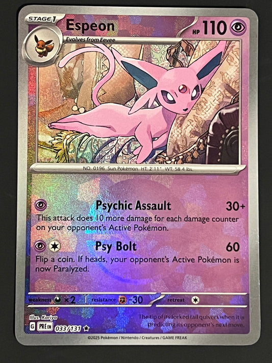 033/131 Espeon - Pokémon Prismatic Evolutions Rare Reverse POKEBALL