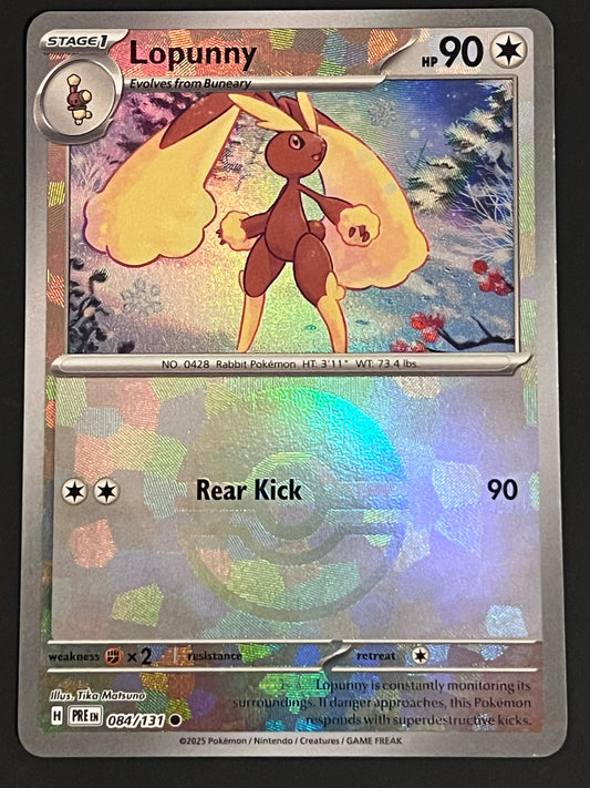 084/131 Lopunny - Pokémon Prismatic Evolutions Common Reverse POKEBALL