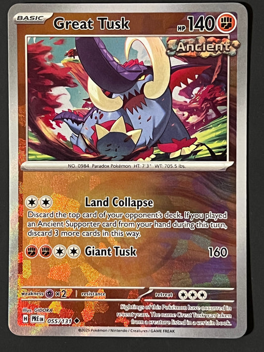 055/131 Great Tusk - Pokémon Prismatic Evolutions Uncommon Reverse POKEBALL