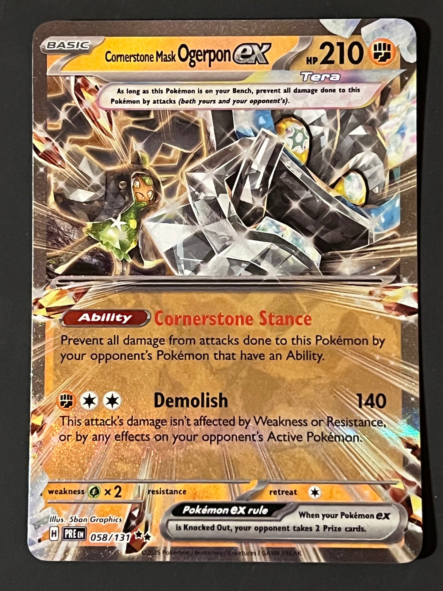 058/131 Cornerstone Mask Ogerpon Ex - Pokémon Prismatic Evolutions Double Rare