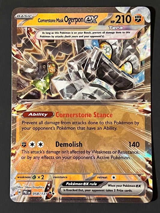 058/131 Cornerstone Mask Ogerpon Ex - Pokémon Prismatic Evolutions Double Rare