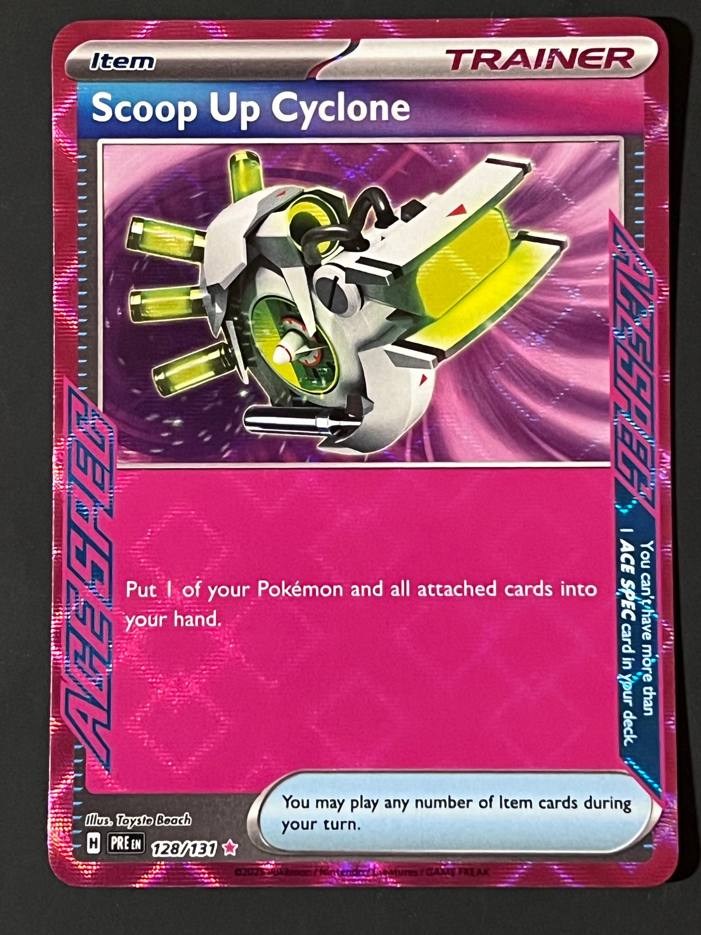 128/131 Scoop Up Cyclone - Pokémon Prismatic Evolutions Ace Spec