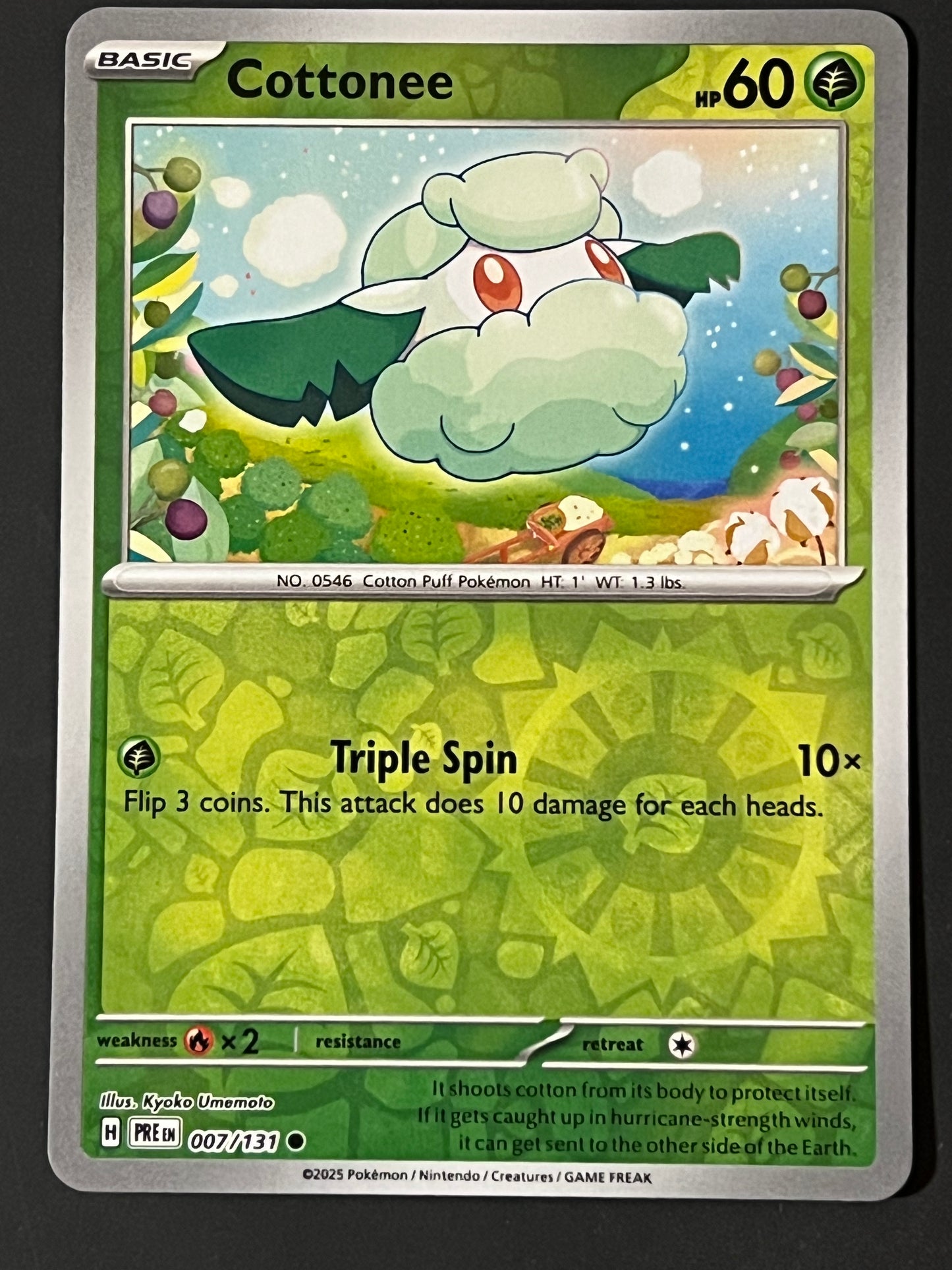 007/131 Cottonee - Pokémon Prismatic Evolutions Common Reverse