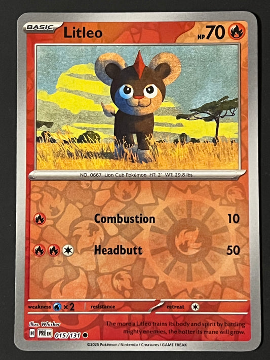 015/131 Litleo - Pokémon Prismatic Evolutions Common Reverse