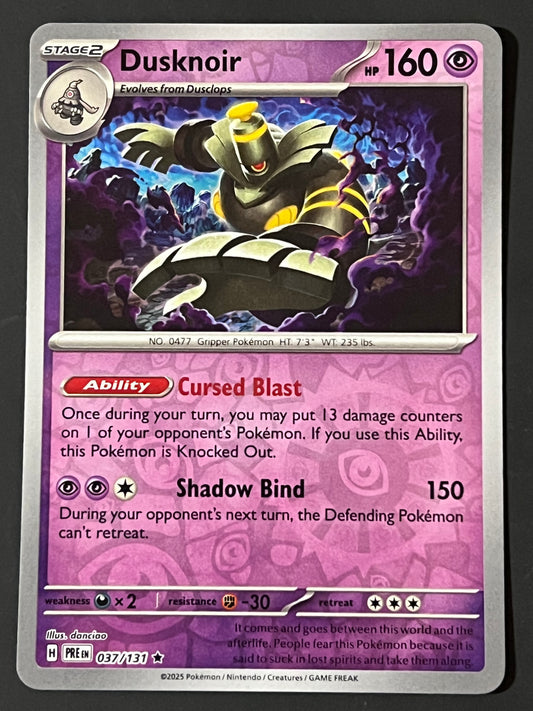 037/131 Dusknoir - Pokémon Prismatic Evolutions Rare Reverse